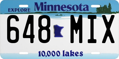 MN license plate 648MIX