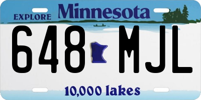 MN license plate 648MJL