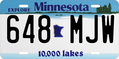 MN license plate 648MJW