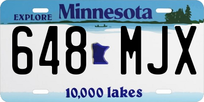 MN license plate 648MJX