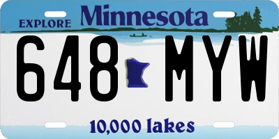 MN license plate 648MYW