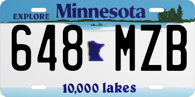MN license plate 648MZB