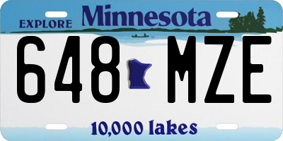 MN license plate 648MZE