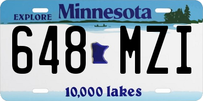 MN license plate 648MZI