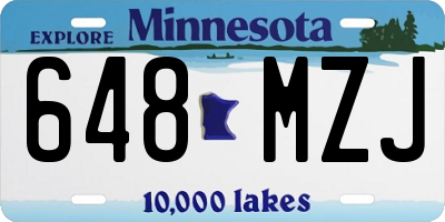 MN license plate 648MZJ