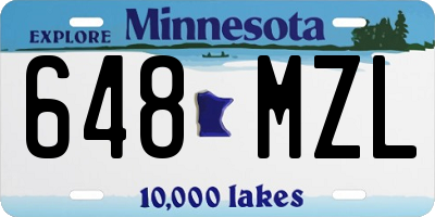 MN license plate 648MZL