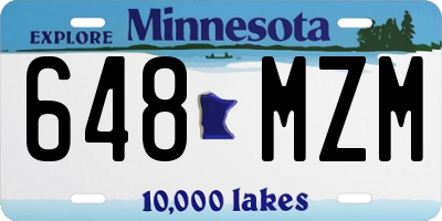 MN license plate 648MZM