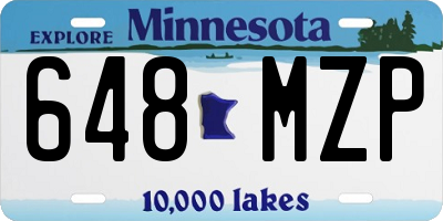 MN license plate 648MZP