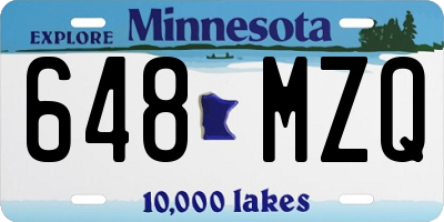 MN license plate 648MZQ