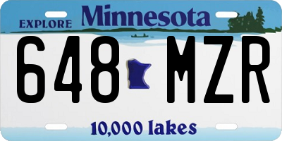 MN license plate 648MZR