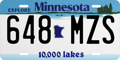 MN license plate 648MZS