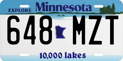 MN license plate 648MZT