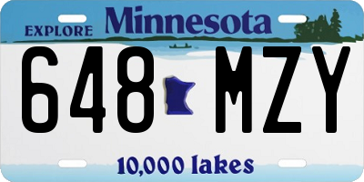 MN license plate 648MZY
