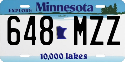 MN license plate 648MZZ