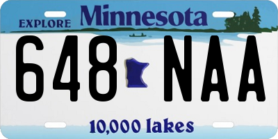 MN license plate 648NAA