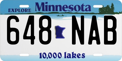 MN license plate 648NAB