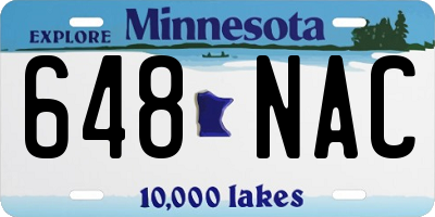 MN license plate 648NAC