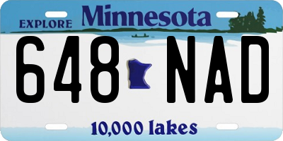 MN license plate 648NAD