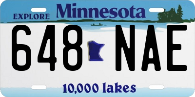 MN license plate 648NAE