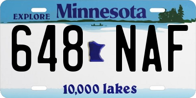 MN license plate 648NAF