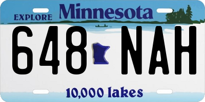 MN license plate 648NAH