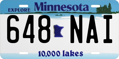 MN license plate 648NAI