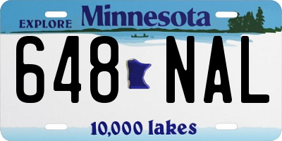 MN license plate 648NAL