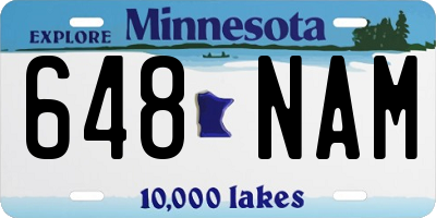 MN license plate 648NAM