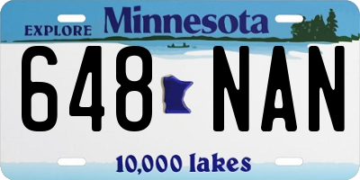 MN license plate 648NAN