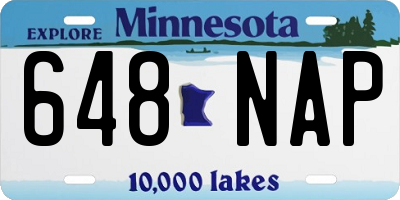 MN license plate 648NAP