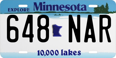 MN license plate 648NAR