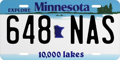 MN license plate 648NAS