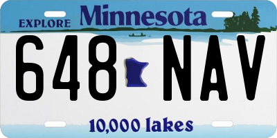 MN license plate 648NAV