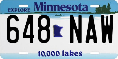 MN license plate 648NAW