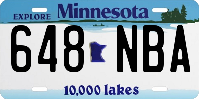 MN license plate 648NBA