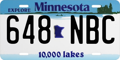 MN license plate 648NBC