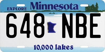 MN license plate 648NBE