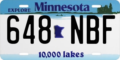 MN license plate 648NBF