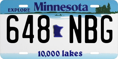 MN license plate 648NBG
