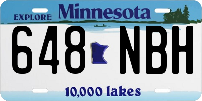 MN license plate 648NBH