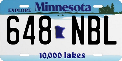 MN license plate 648NBL