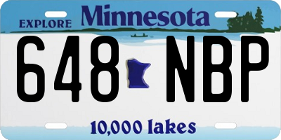 MN license plate 648NBP