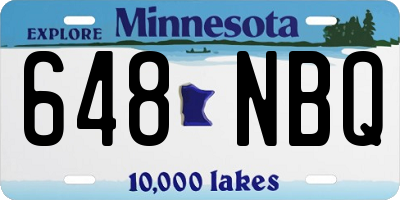 MN license plate 648NBQ