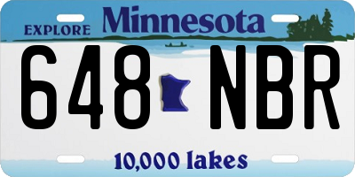 MN license plate 648NBR