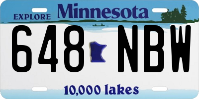 MN license plate 648NBW