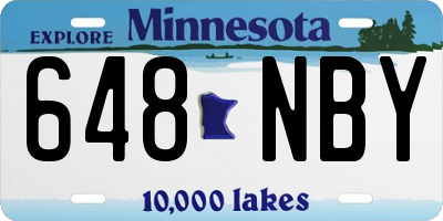 MN license plate 648NBY