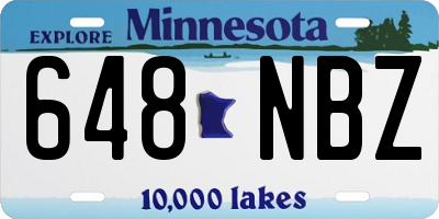 MN license plate 648NBZ