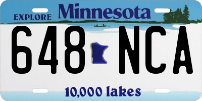 MN license plate 648NCA