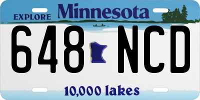 MN license plate 648NCD