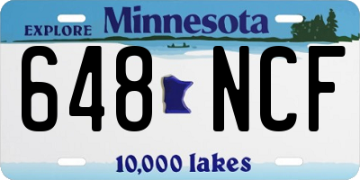 MN license plate 648NCF